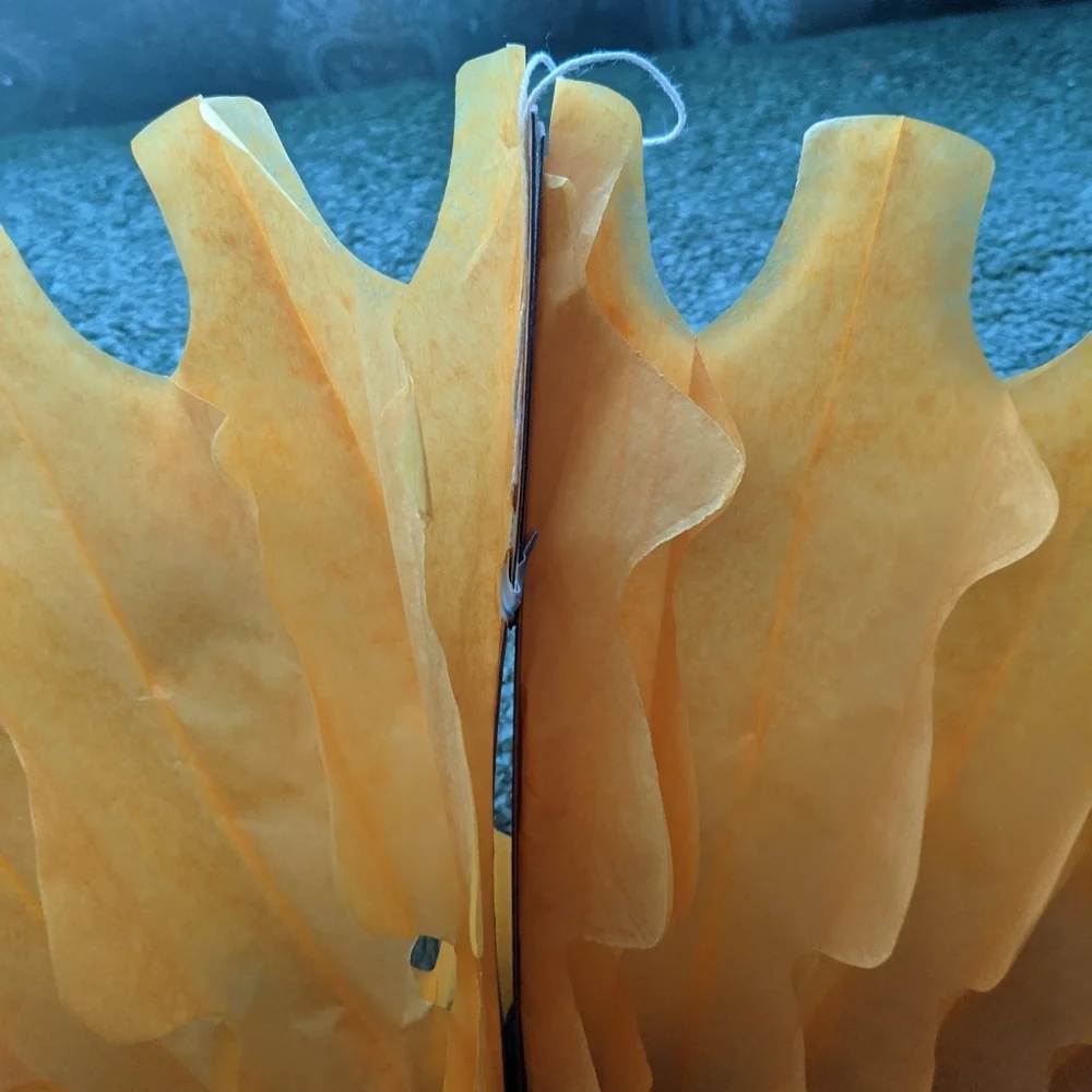 Green & Yellow Tissue Paper Fan Party Decoration